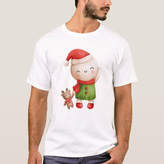 kerstman familie Snowman T-shirt (Voorkant)
