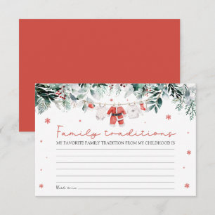 Kerstman Familie Traditie Baby shower Game Informatiekaartje