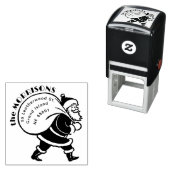  kerstman familie vakantie retour adres  zelfinktende stempel (In situ)