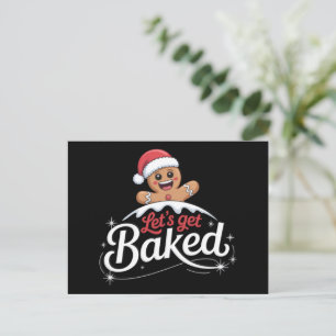 Kerstman Familie Van Gemberkoek Laten We Gebruind  Feestdagenkaart