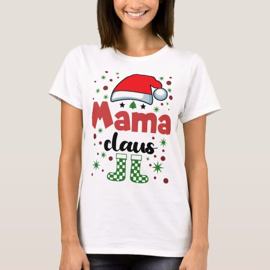 Kerstman: Familie vrouw Santa Hat T-shirt (Voorkant)