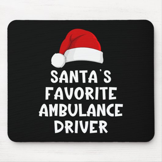 Kerstman favoriete ambulancechauffeur grappig muismat (Voorkant)