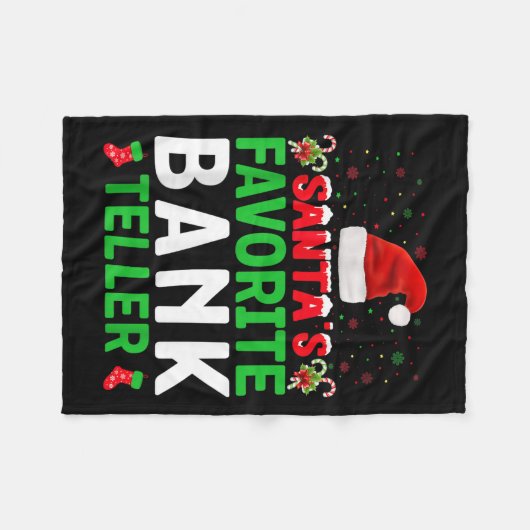 Kerstman Favoriete Bankbediende Kerst Overeenkomst Fleece Deken (Voorkant (Horizontaal))