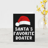 Kerstman Favoriete Boater Funny Pajama Boat Kaart (Gele Bloem)