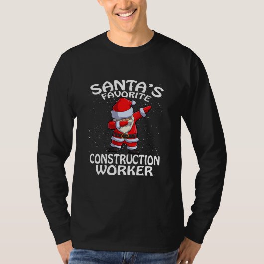 Kerstman, favoriete bouwvakker voor de kerstman  t-shirt (Voorkant)