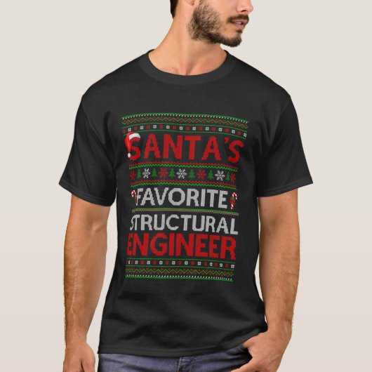 Kerstman Favoriete Constructeur Lelijke Kerst T-shirt (Voorkant)