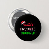 Kerstman Favoriete Drummer Gift Fun Drum Christmas Ronde Button 5,7 Cm (Voorkant /achterkant)