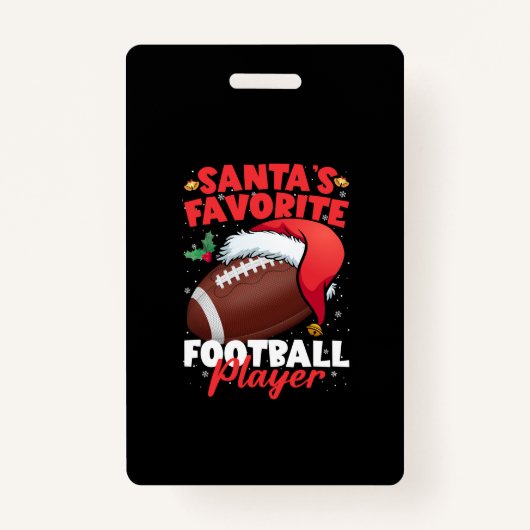 Kerstman, favoriete Football voor Kerstmis, Pajama Badge (Voorkant)