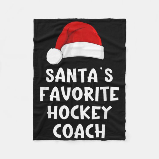 Kerstman Favoriete hockeycoach Funny Xmas Fleece Deken (Voorkant)