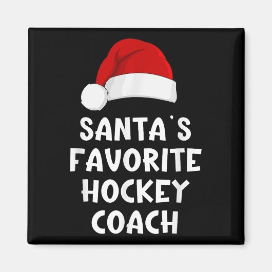 Kerstman Favoriete hockeycoach Funny Xmas Magneet (Voorkant)