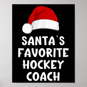 Kerstman Favoriete hockeycoach Funny Xmas Poster