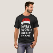 Kerstman Favoriete hockeycoach Funny Xmas T-shirt (Voorkant volledig)