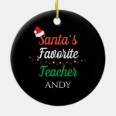 Kerstman Favoriete leraar Merry Christmas Teacher Keramisch Ornament (Achterkant)