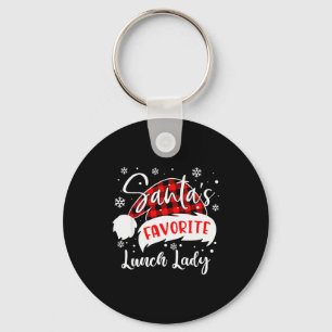 Kerstman Favoriete Lunch Dames Hoed Flanel Kerstmi Sleutelhanger