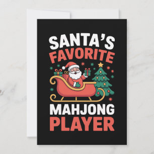 Kerstman Favoriete Mahjong Speler Kerstslee Kaart