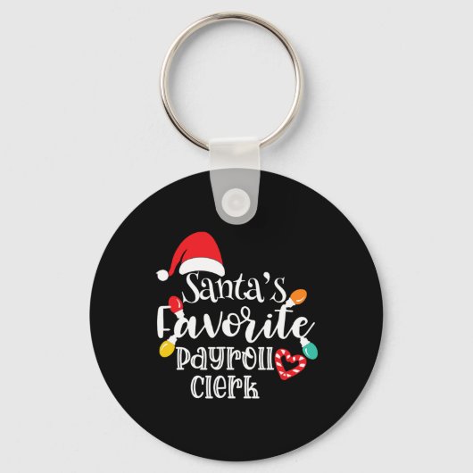 Kerstman Favoriete Payroll Klerk Kerstverlichting  Sleutelhanger (Voorkant)