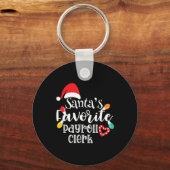 Kerstman Favoriete Payroll Klerk Kerstverlichting  Sleutelhanger (Voorkant)