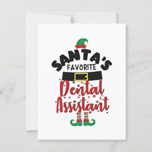 Kerstman Favoriete Tandheelkundige Assistente Kers Briefkaart