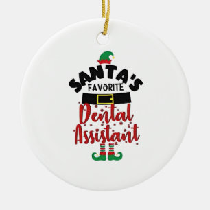 Kerstman Favoriete Tandheelkundige Assistente Kers Keramisch Ornament