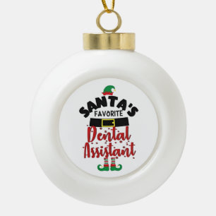 Kerstman Favoriete Tandheelkundige Assistente Kers Keramische Bal Ornament