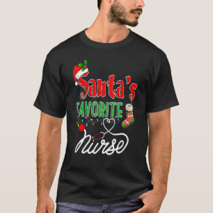 Kerstman Favoriete Verpleegster Kerst Licht Verple T-shirt