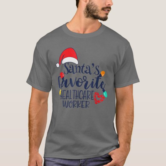 Kerstman, favoriete zorgwerker voor de kerstman t-shirt (Voorkant)
