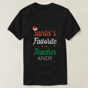Kerstman Favorieten Leraar  Kerst Leraar Outfit T-shirt