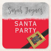 Kerstman Feest Vakantieplein Papieren Onderzetter (Voorkant)