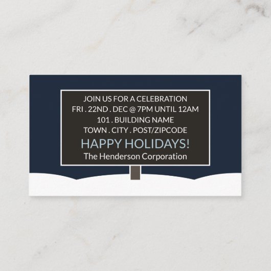 Kerstman feestbord, Kerstfeest ticket Informatiekaartje (Achterkant)