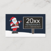 Kerstman feestbord, Kerstfeest ticket Informatiekaartje (Voorkant)