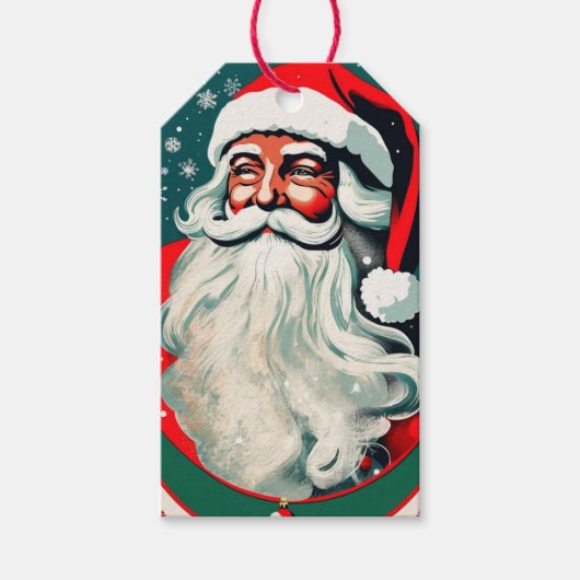  kerstman Feestdagen Cadeaulabel (Voorkant)