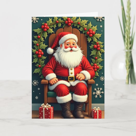 Kerstman Feestdagen Kaart (Voorkant)