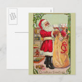  kerstman feestdagenkaart (Voorkant / Achterkant)