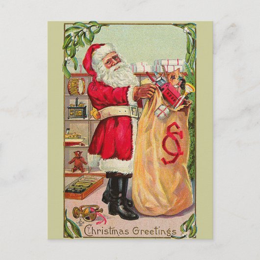  kerstman feestdagenkaart (Voorkant)