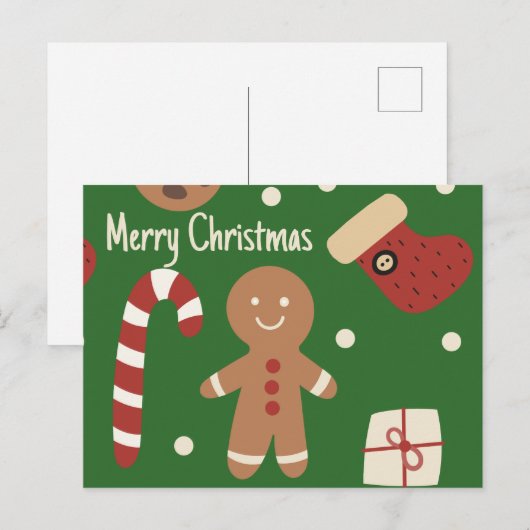 kerstman feestdagenkaart (Voorkant / Achterkant)