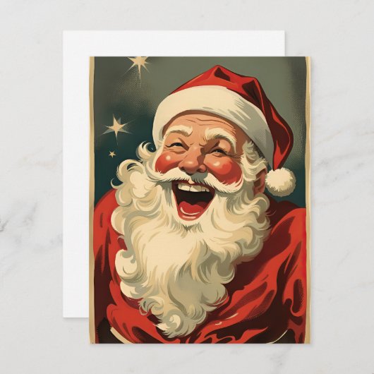  kerstman feestdagenkaart (Voorkant / Achterkant)