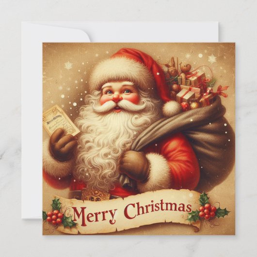 Kerstman Feestdagenkaart (Voorkant)