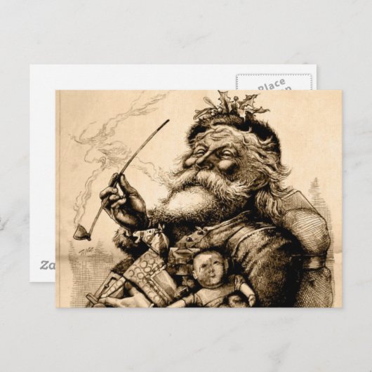  kerstman feestdagenkaart (Voorkant / Achterkant)