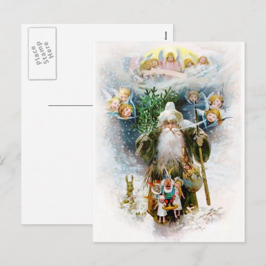 kerstman feestdagenkaart (Voorkant / Achterkant)