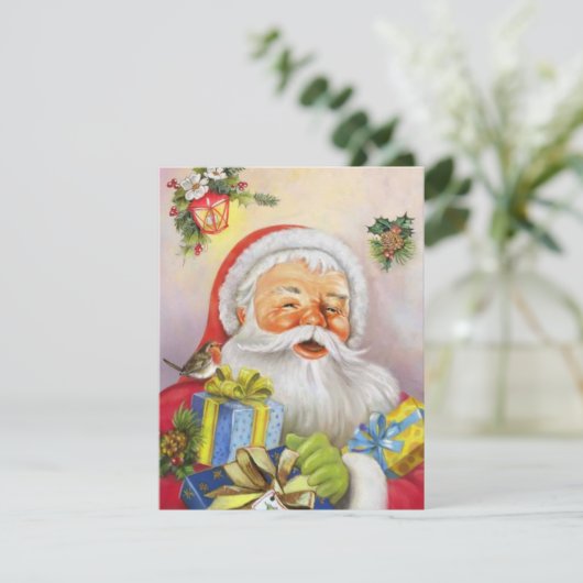 kerstman feestdagenkaart (Staand voorkant)