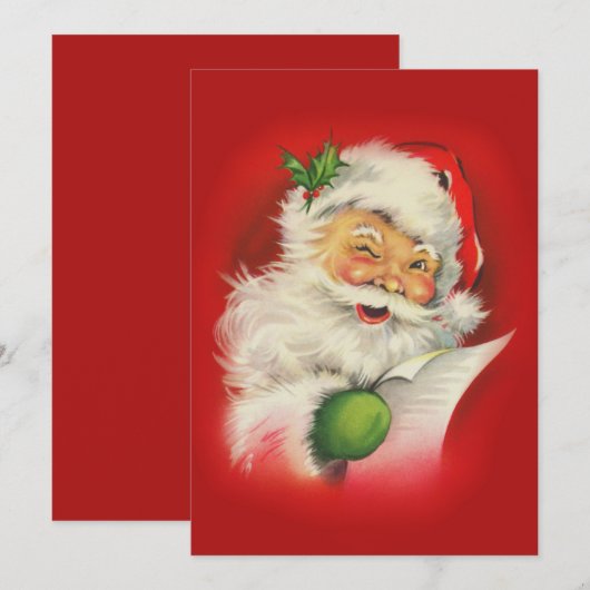 kerstman feestdagenkaart (Voorkant / Achterkant)