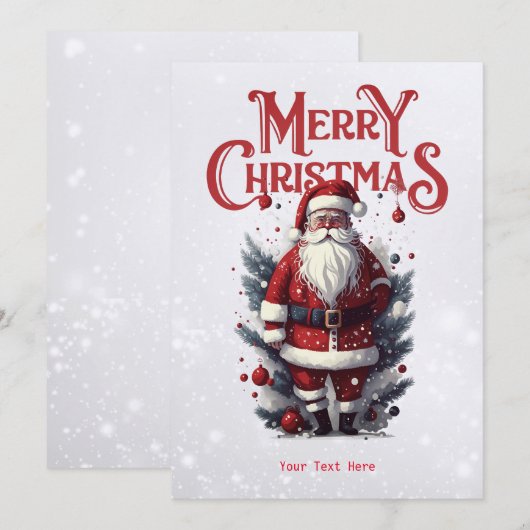 kerstman feestdagenkaart (Voorkant / Achterkant)