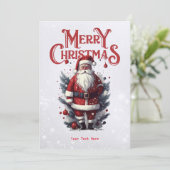 kerstman feestdagenkaart (Staand voorkant)