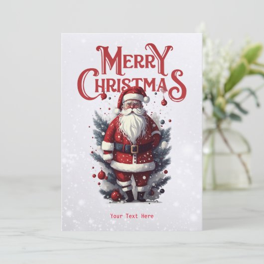  kerstman feestdagenkaart (Staand voorkant)