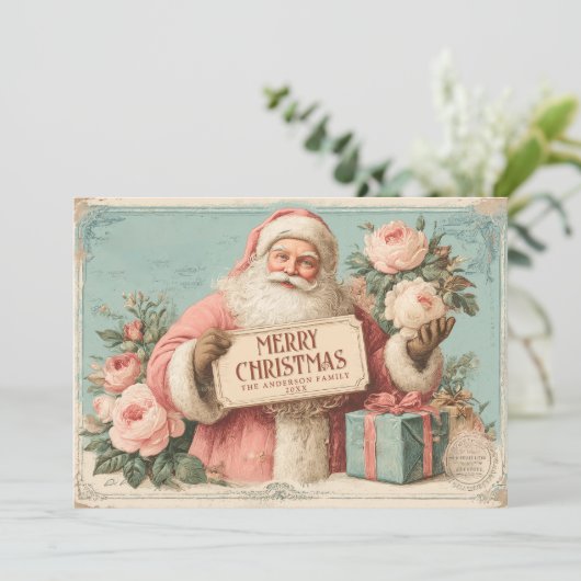  kerstman feestdagenkaart (Staand voorkant)