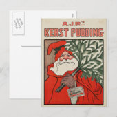 kerstman feestdagenkaart (Voorkant / Achterkant)