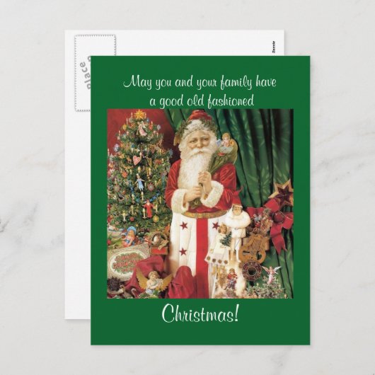 kerstman feestdagenkaart (Voorkant / Achterkant)