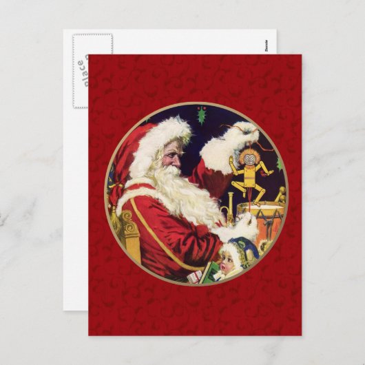  kerstman feestdagenkaart (Voorkant / Achterkant)