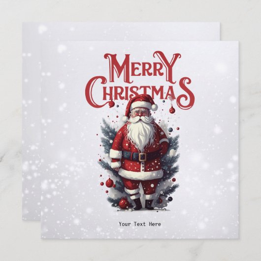  kerstman feestdagenkaart (Voorkant / Achterkant)