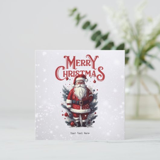  kerstman feestdagenkaart (Staand voorkant)